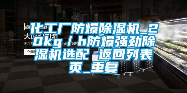 化工厂防爆除湿机_20kg／h防爆强劲除湿机选配 返回列表页_重复
