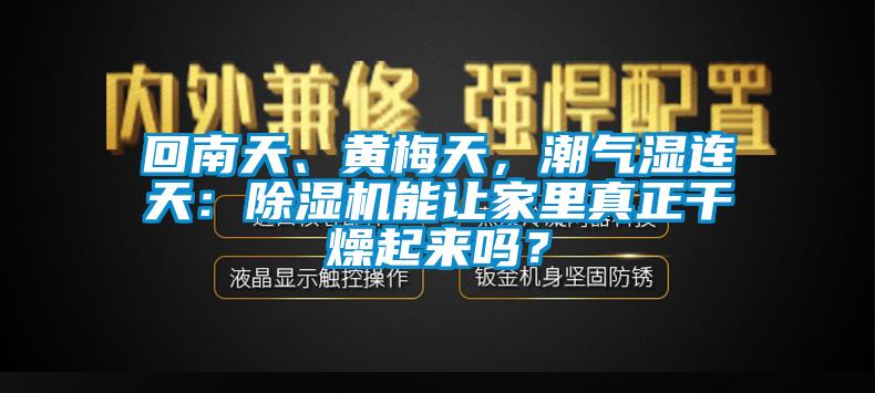 回南天、黄梅天，潮气湿连天：除湿机能让家里真正干燥起来吗？