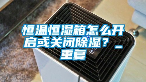 恒温恒湿箱怎么开启或关闭除湿？_重复