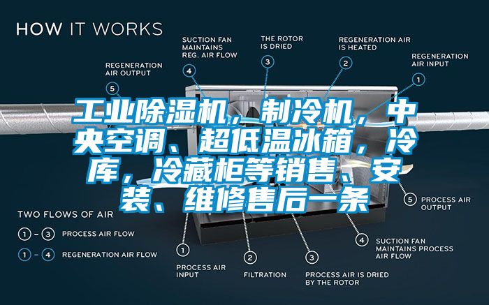 工业除湿机，制冷机，中央空调、超低温冰箱，冷库，冷藏柜等销售、安装、维修售后一条