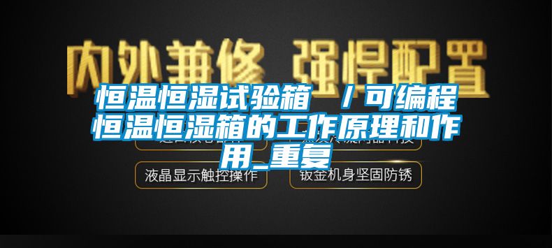 恒温恒湿试验箱 ／可编程恒温恒湿箱的工作原理和作用_重复