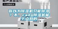 你以为除湿机只能除湿？不，cado除湿机能干点别的